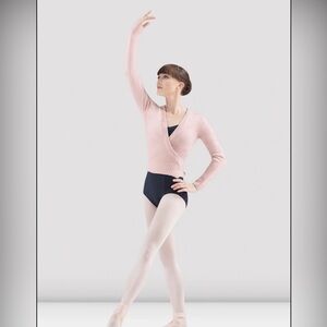New Bloch Ladies Darlene Cross Over Wrap Ballet Cardigan (Light Pink,Size:Large)